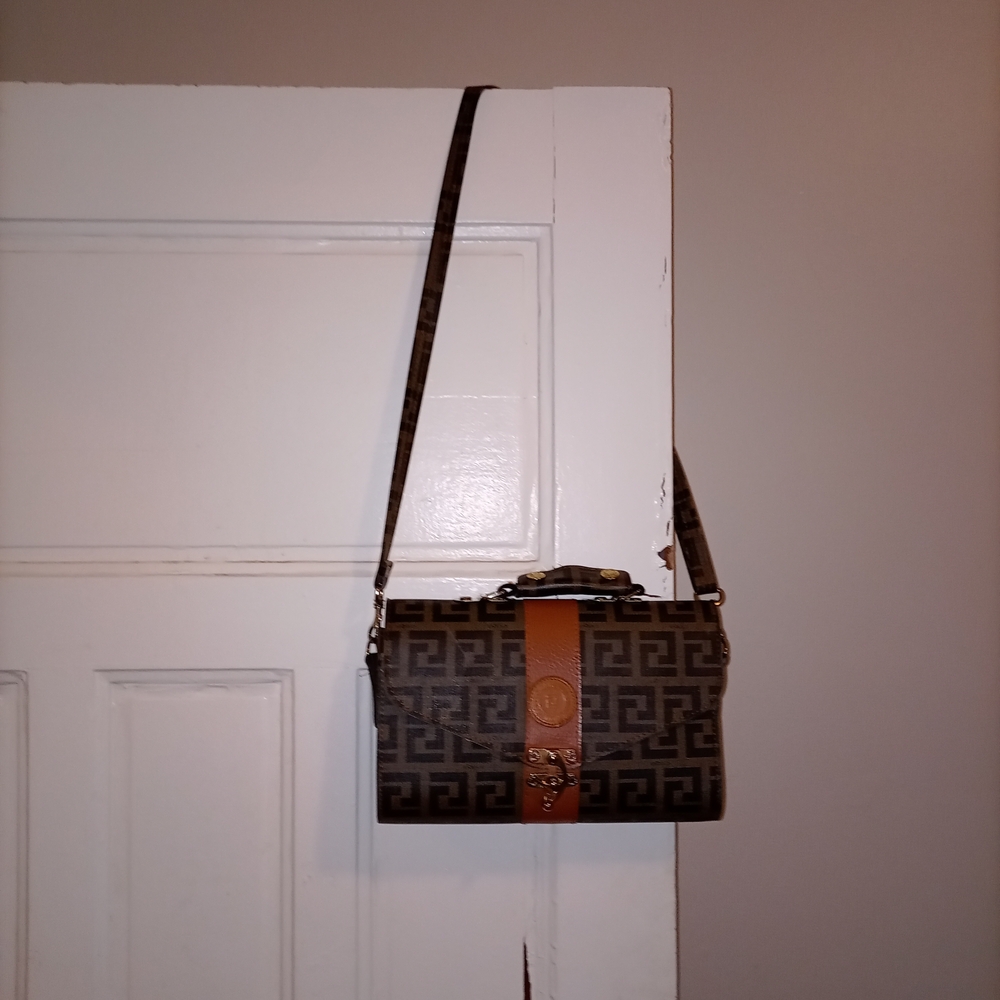 Elegant Brown Patterned Shoulder Bag